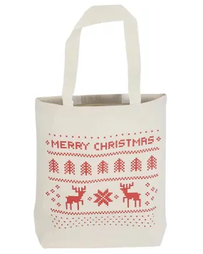 12 ct Merry Christmas Mini Canvas Gift Bags - By Dozen