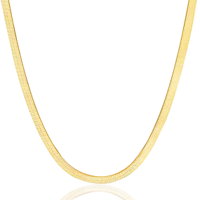 14K Gold Grand Herringbone Necklace 5mm