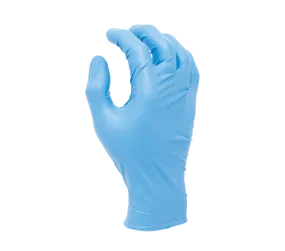 6 mil Blue nitrile disposable, 9 1/2" length, powder free, textured finish, industrial grade