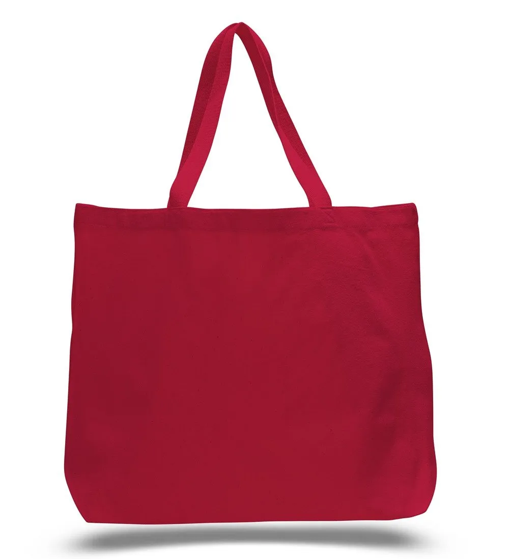 96 ct Large Canvas Wholesale Tote Bag with Long Web Handles - By Case