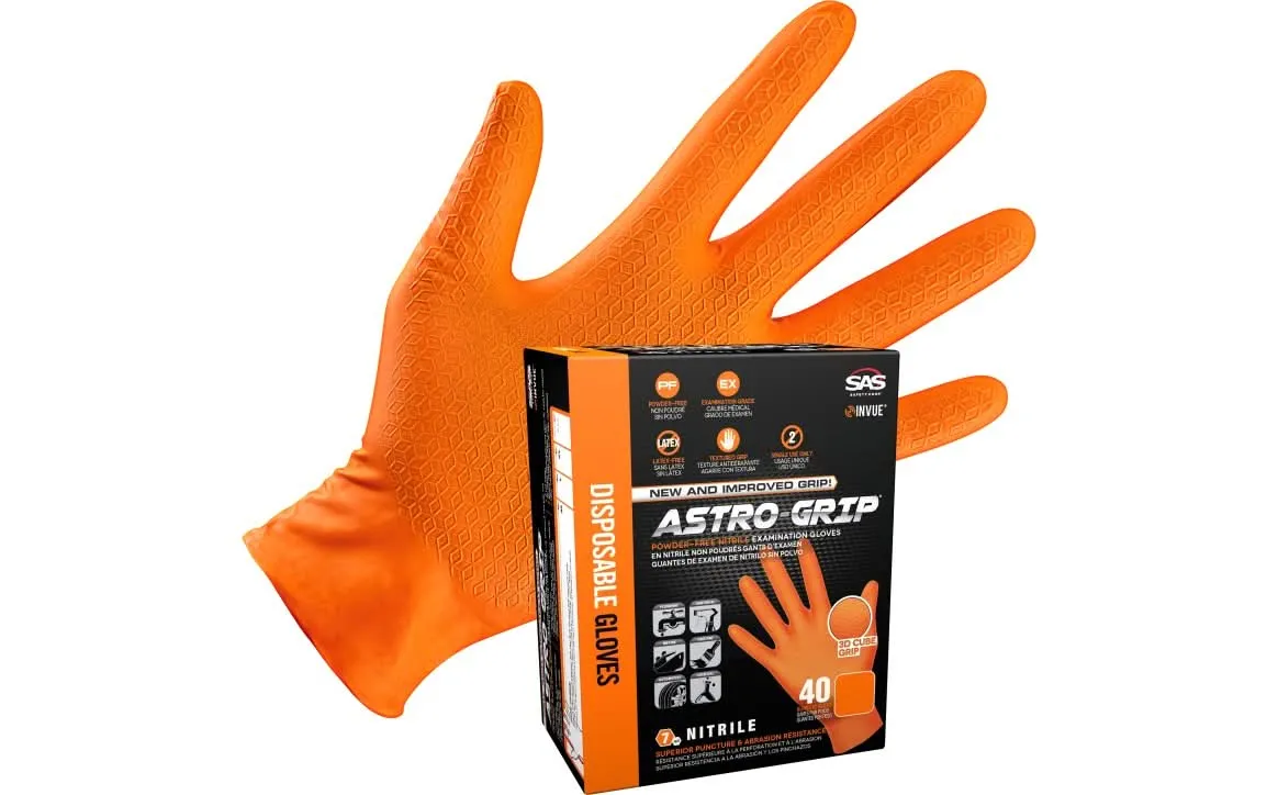 Astro-Grip Exam Grade Nitrile Disposable Gloves 7 mil C66472