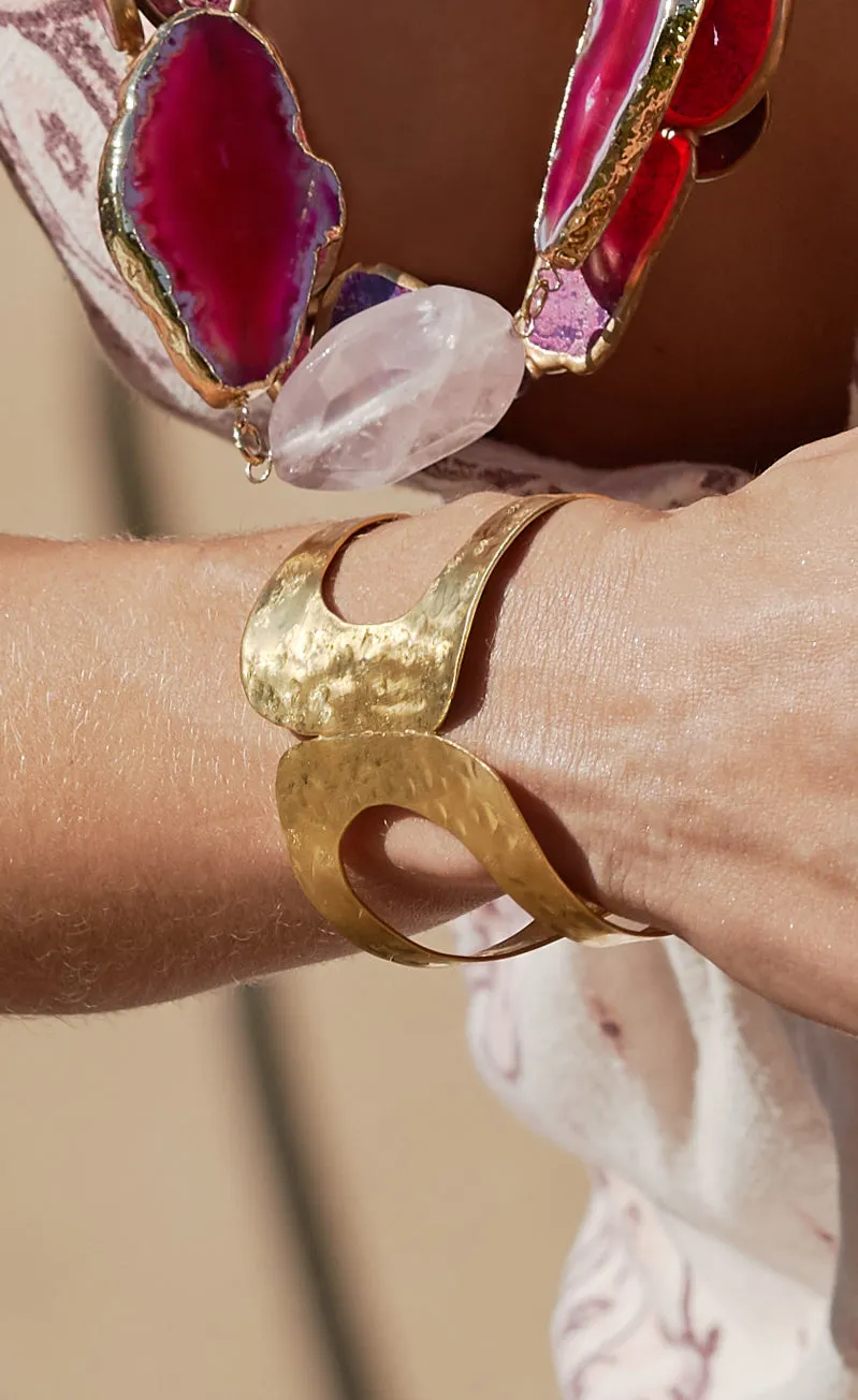 Asymmetrical Open Gold Cuff