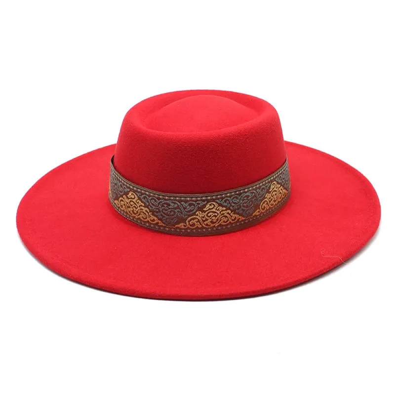 Bauhinia Wide-Brimmed Porkpie Hat