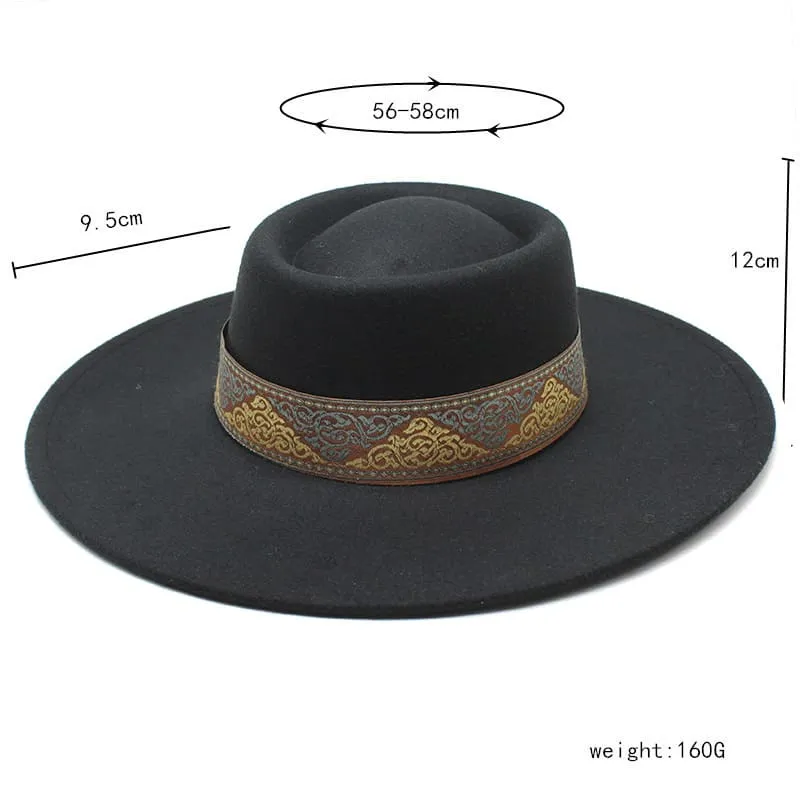 Bauhinia Wide-Brimmed Porkpie Hat