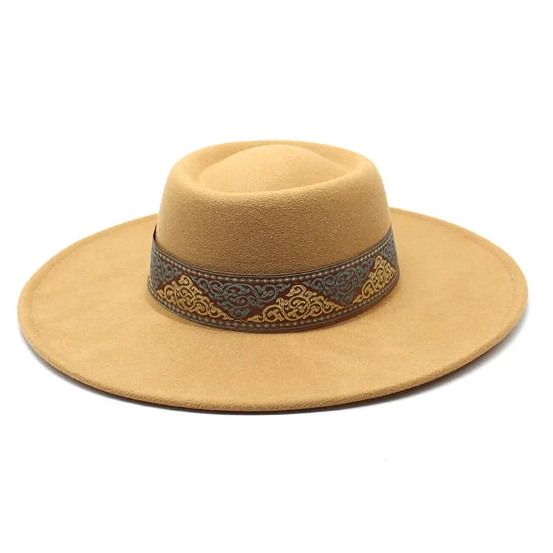 Bauhinia Wide-Brimmed Porkpie Hat