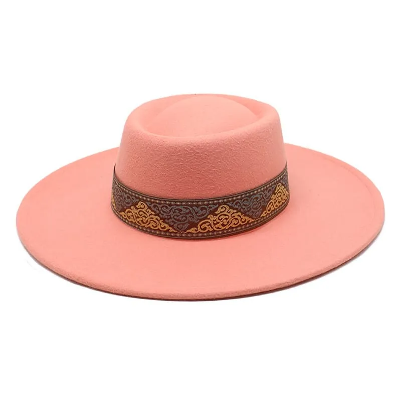 Bauhinia Wide-Brimmed Porkpie Hat