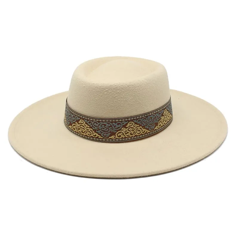 Bauhinia Wide-Brimmed Porkpie Hat