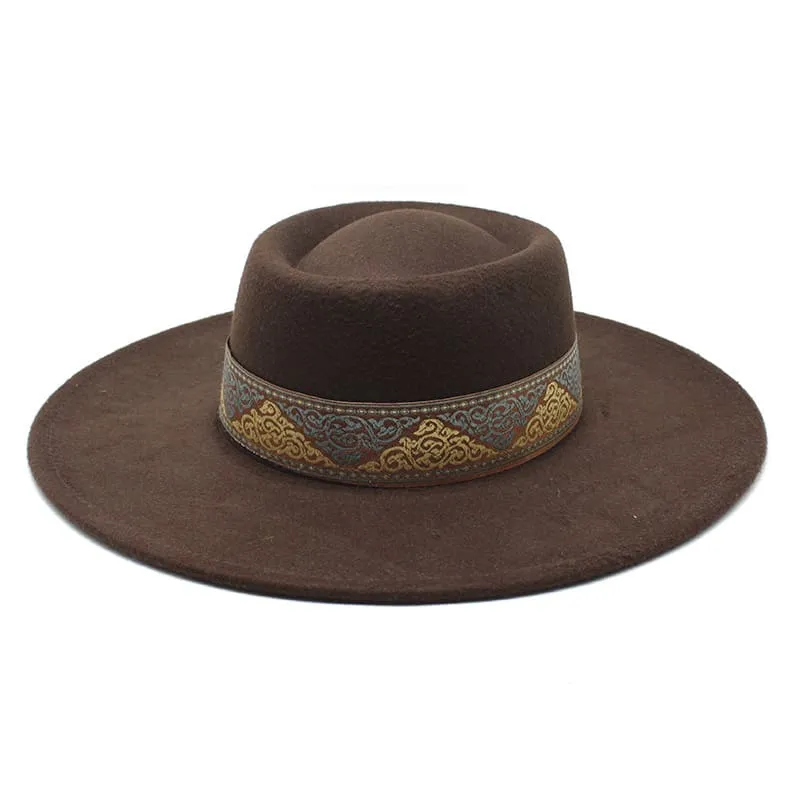 Bauhinia Wide-Brimmed Porkpie Hat