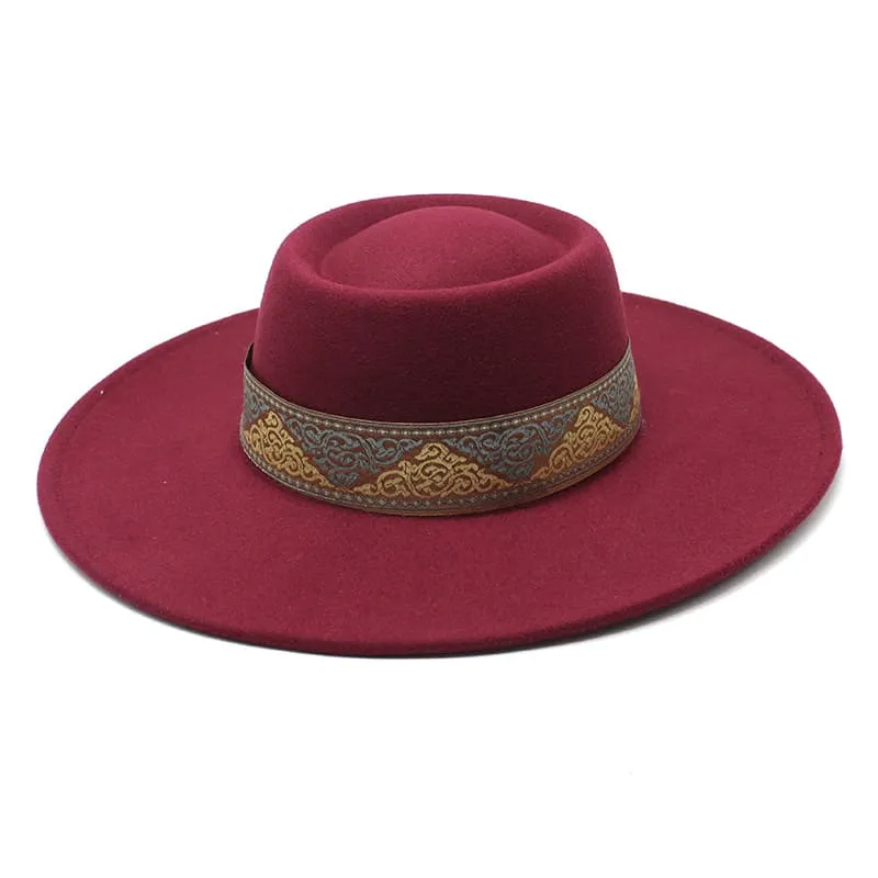 Bauhinia Wide-Brimmed Porkpie Hat