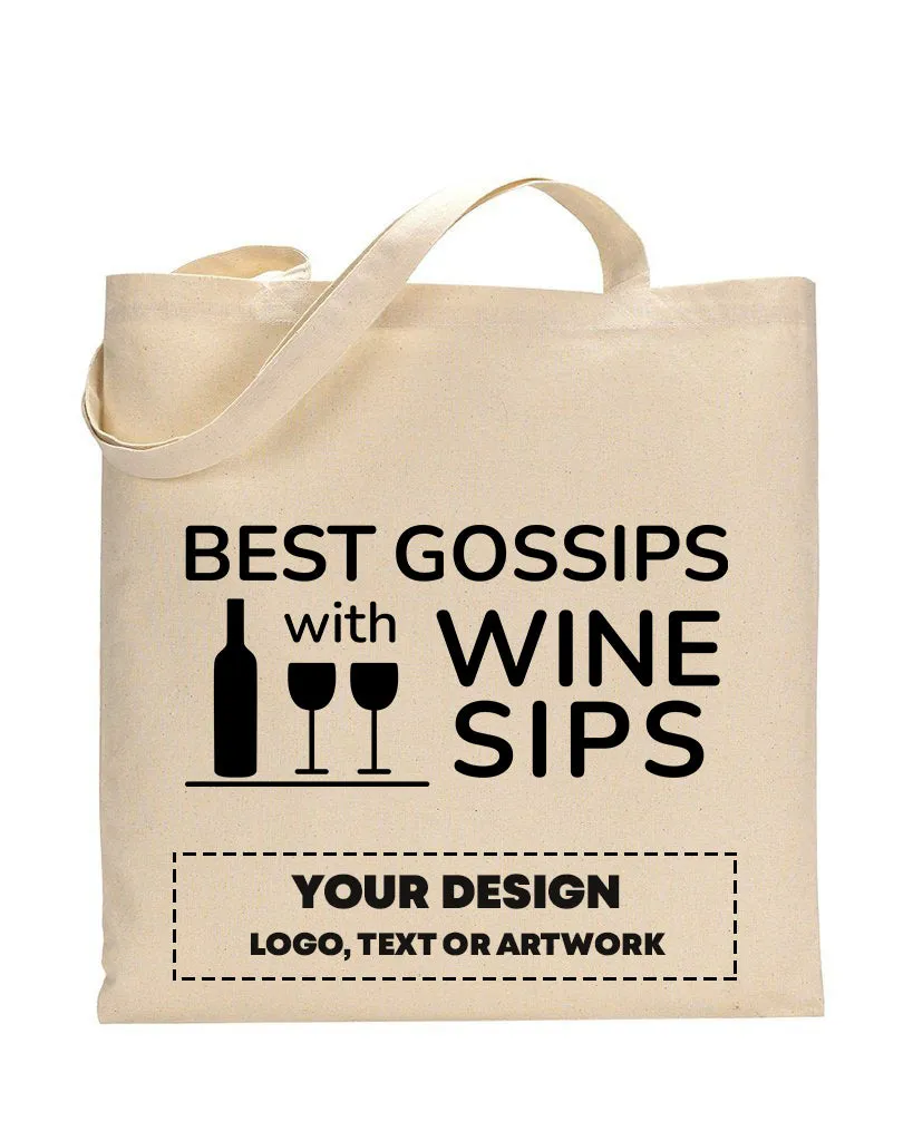 Best Gossips With Wine Sips Design - Winery Tote Bags