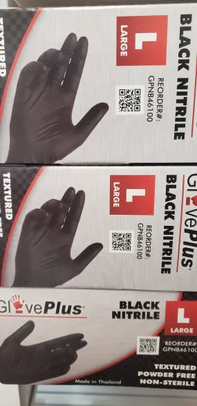 Black Nitrile Gloves Large