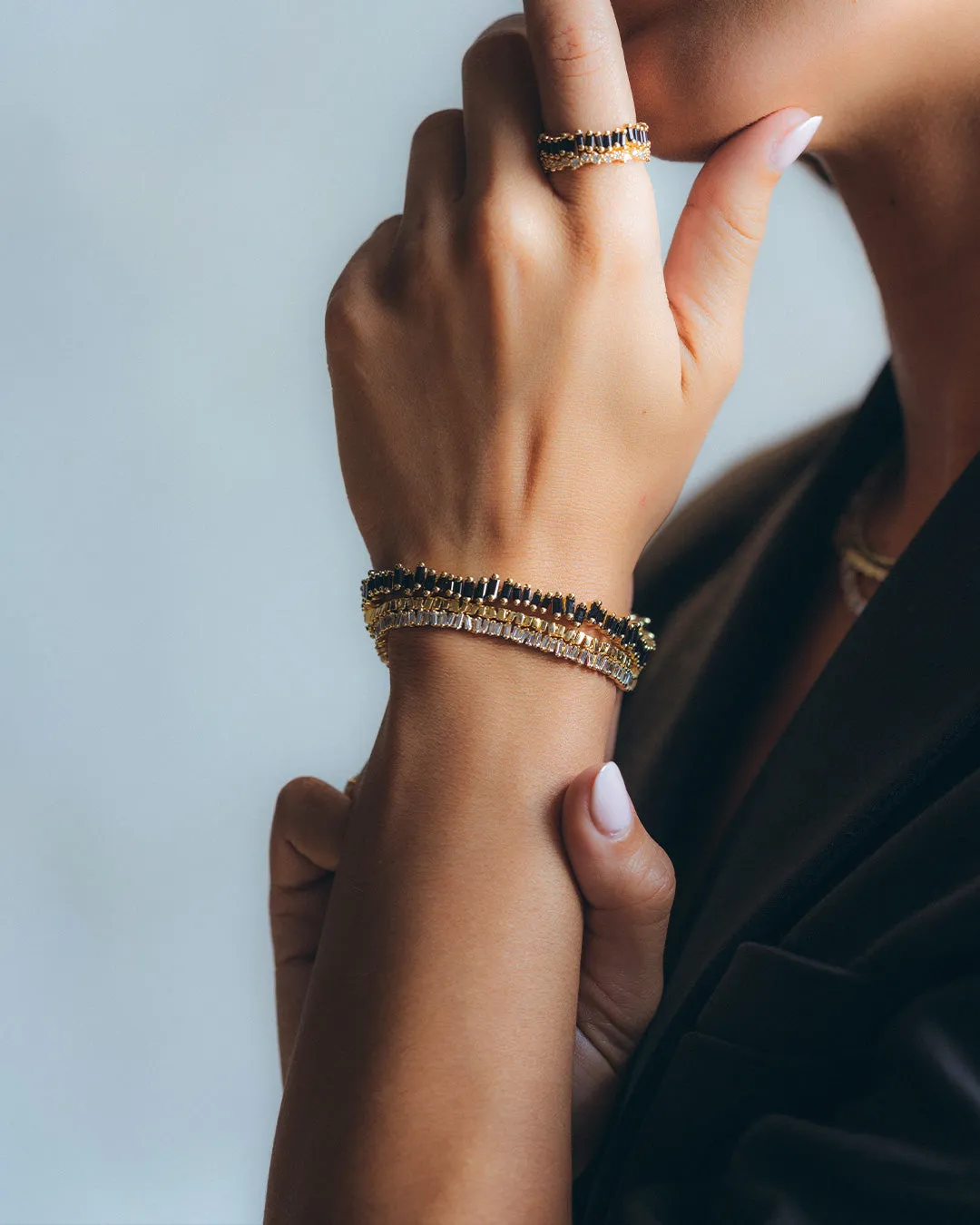 Bold Black Sapphire Tennis Bracelet