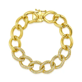 BOLD LINK CZ CHAIN BRACELET, GOLD