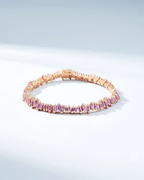 Bold Pink Sapphire Tennis Bracelet