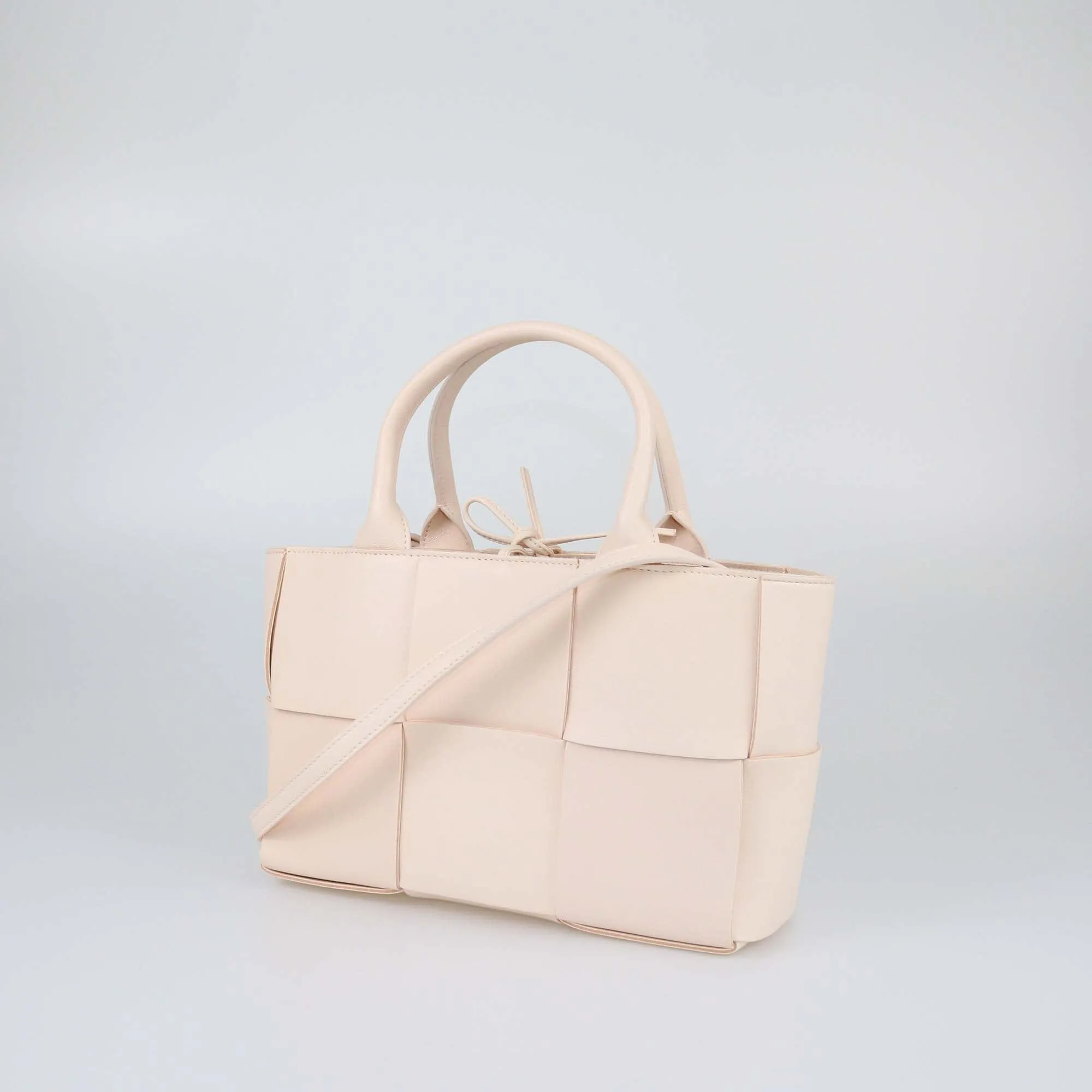 Bottega Veneta Light Pink Intreccio Mini Arco Tote