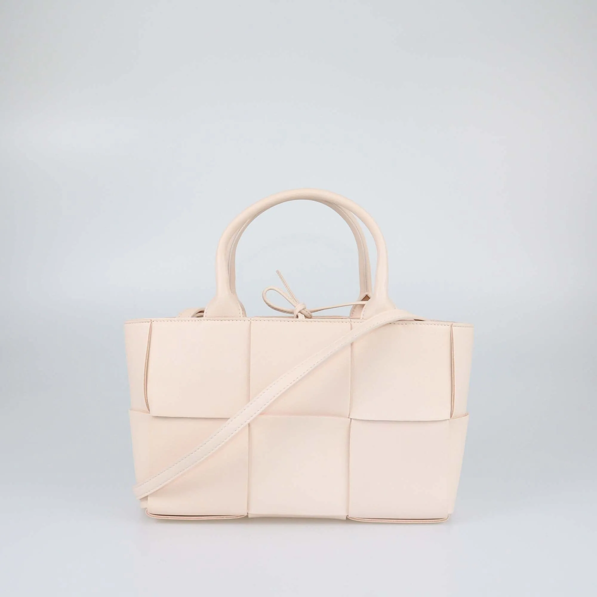 Bottega Veneta Light Pink Intreccio Mini Arco Tote