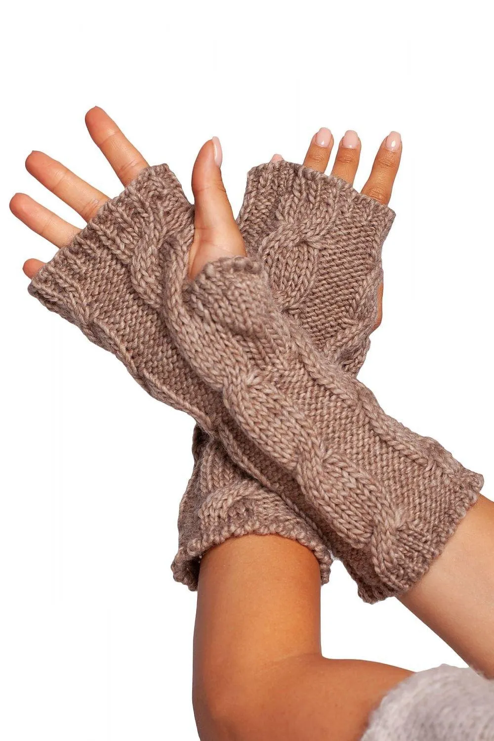 Chic Ribbed Fingerless Gloves