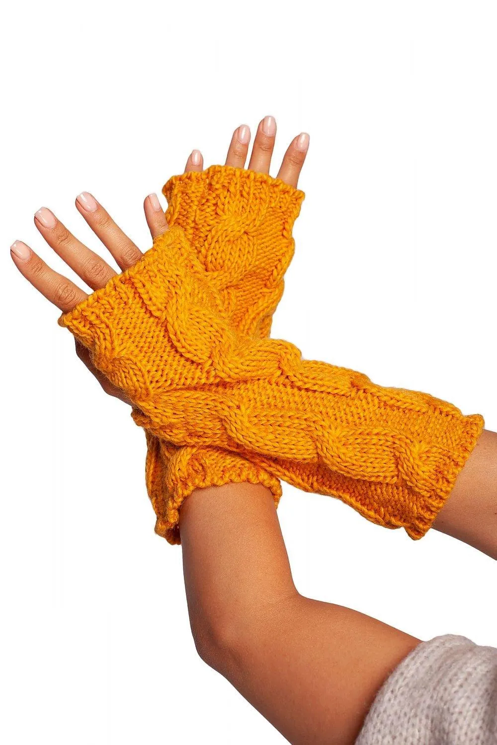 Chic Ribbed Fingerless Gloves