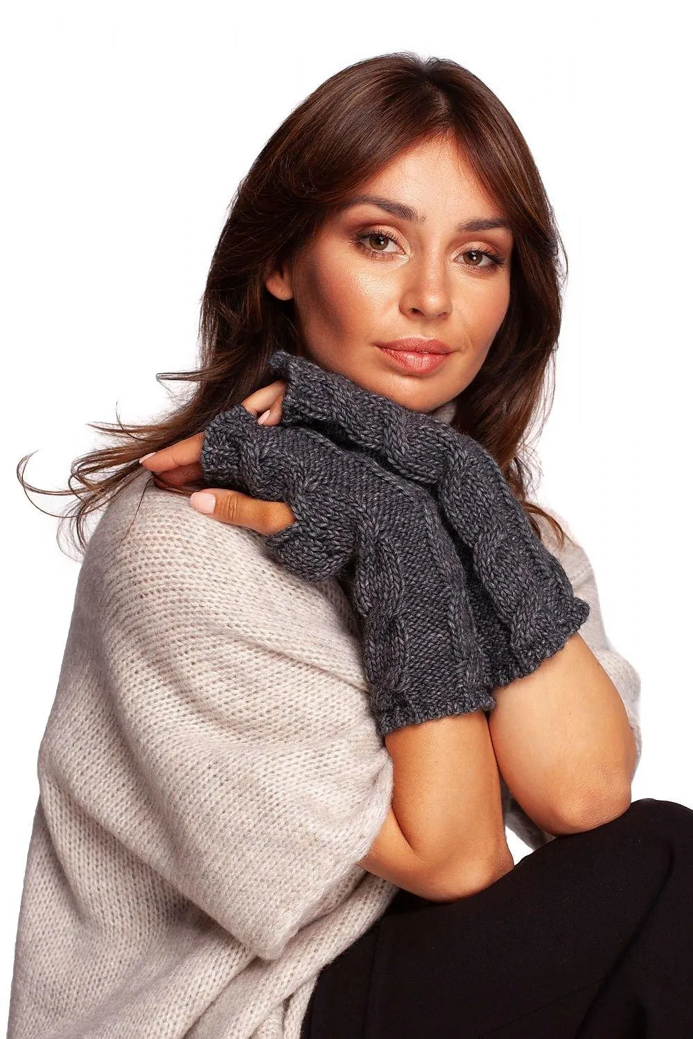 Chic Ribbed Fingerless Gloves