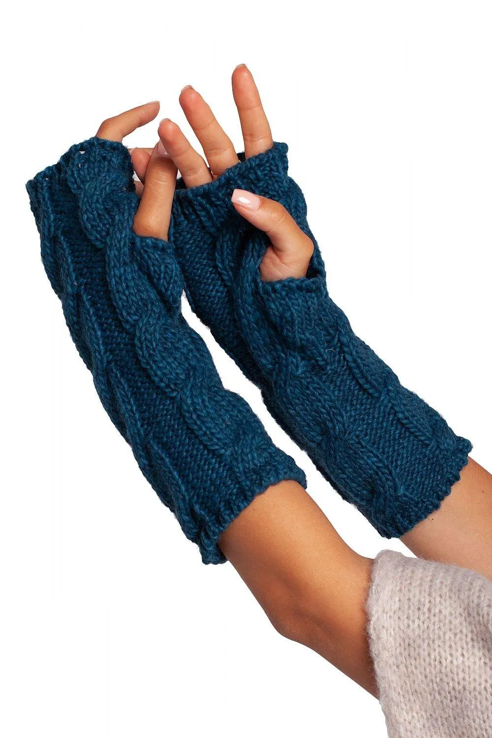 Chic Ribbed Fingerless Gloves