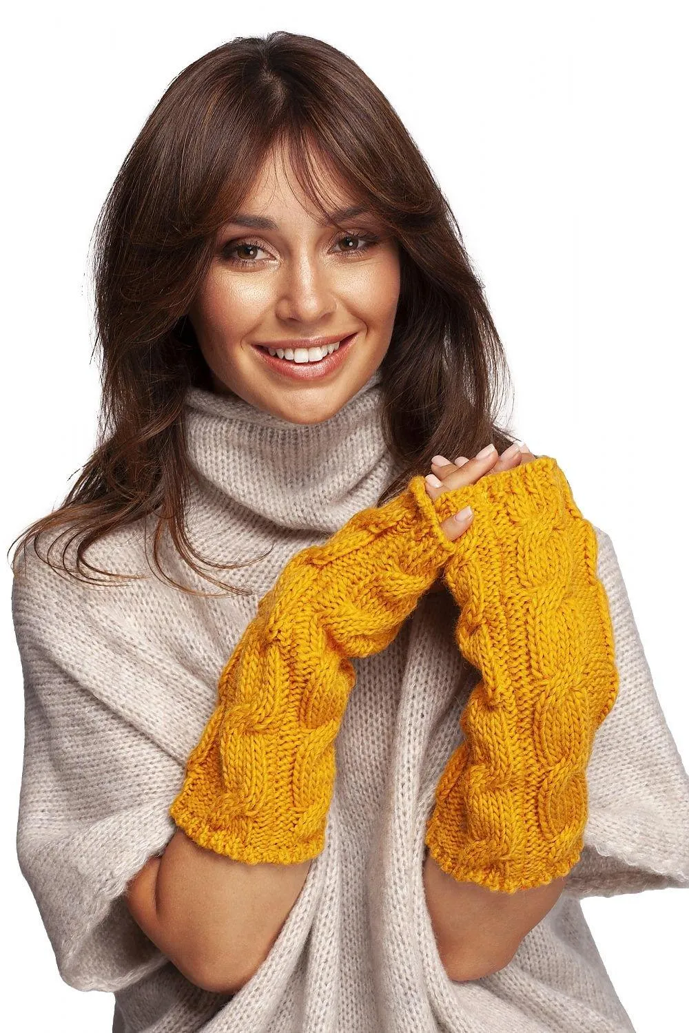 Chic Ribbed Fingerless Gloves