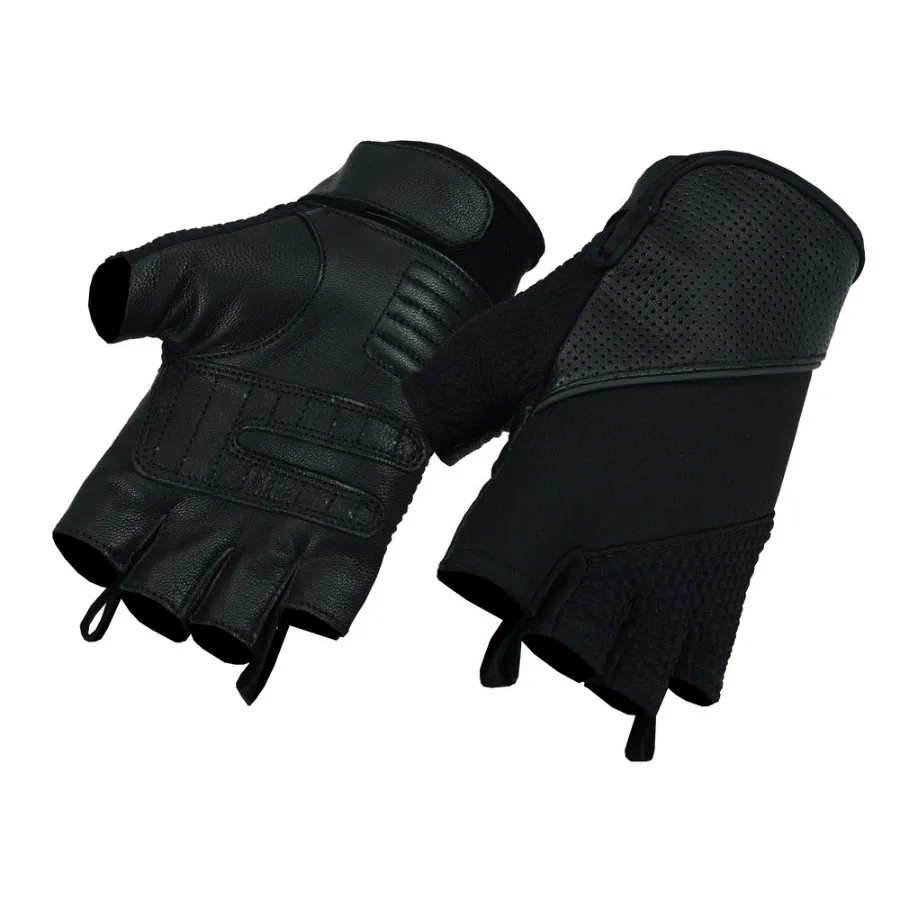 Daniel Smart Leather and Textile Fingerless Gloves