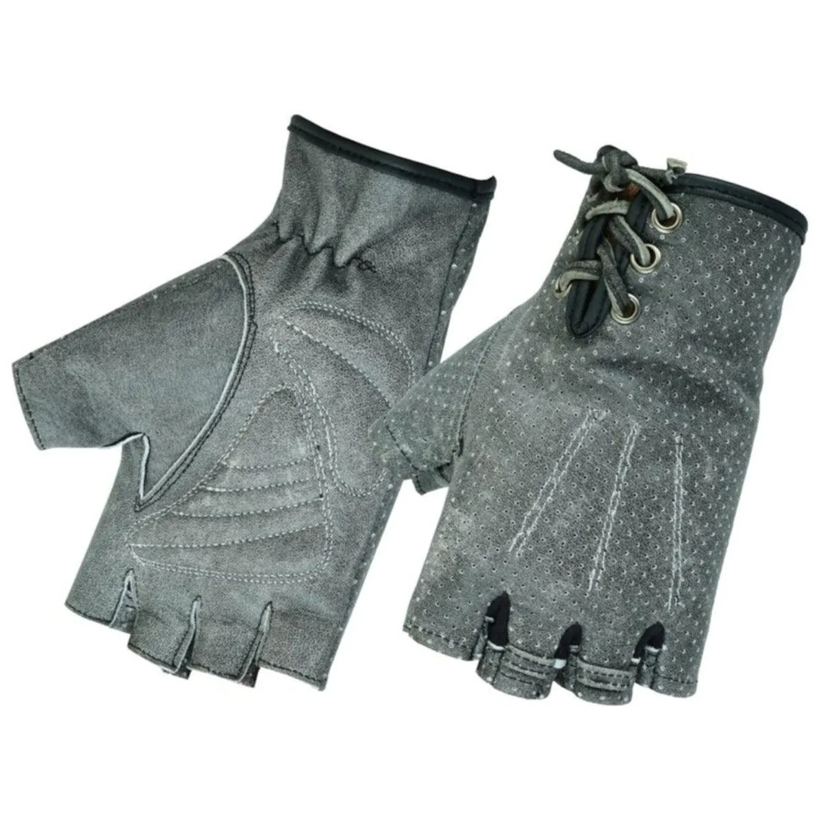 Daniel Smart Women’s Perforated Fingerless Gloves, Washed-Out Gray