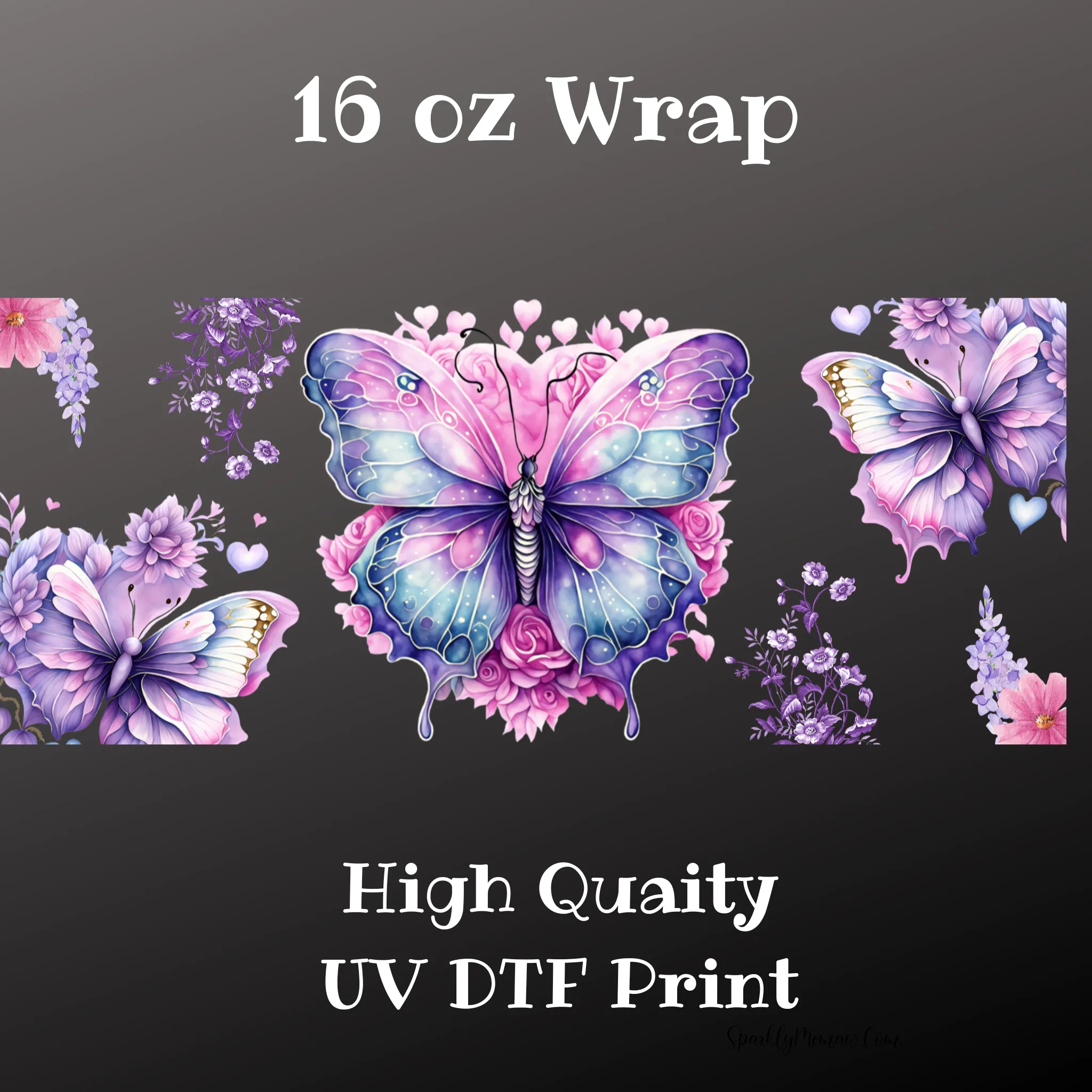 Enchanted Butterfly UV DTF 16 oz Wrap