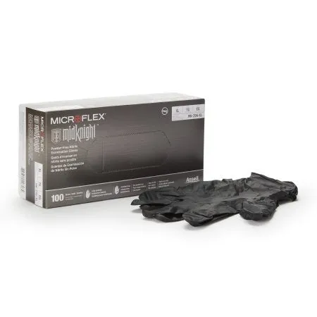 Exam Glove MICROFLEX® MidKnight™ X-Large NonSterile Nitrile Standard Cuff Length Fully Textured Black Fentanyl Tested - Microflex Medical  Mfr# MK-296-XL