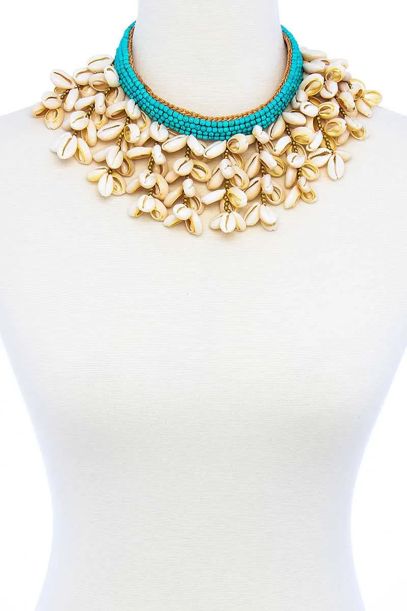 Fashion Multi Sea Shell Chunky Necklace