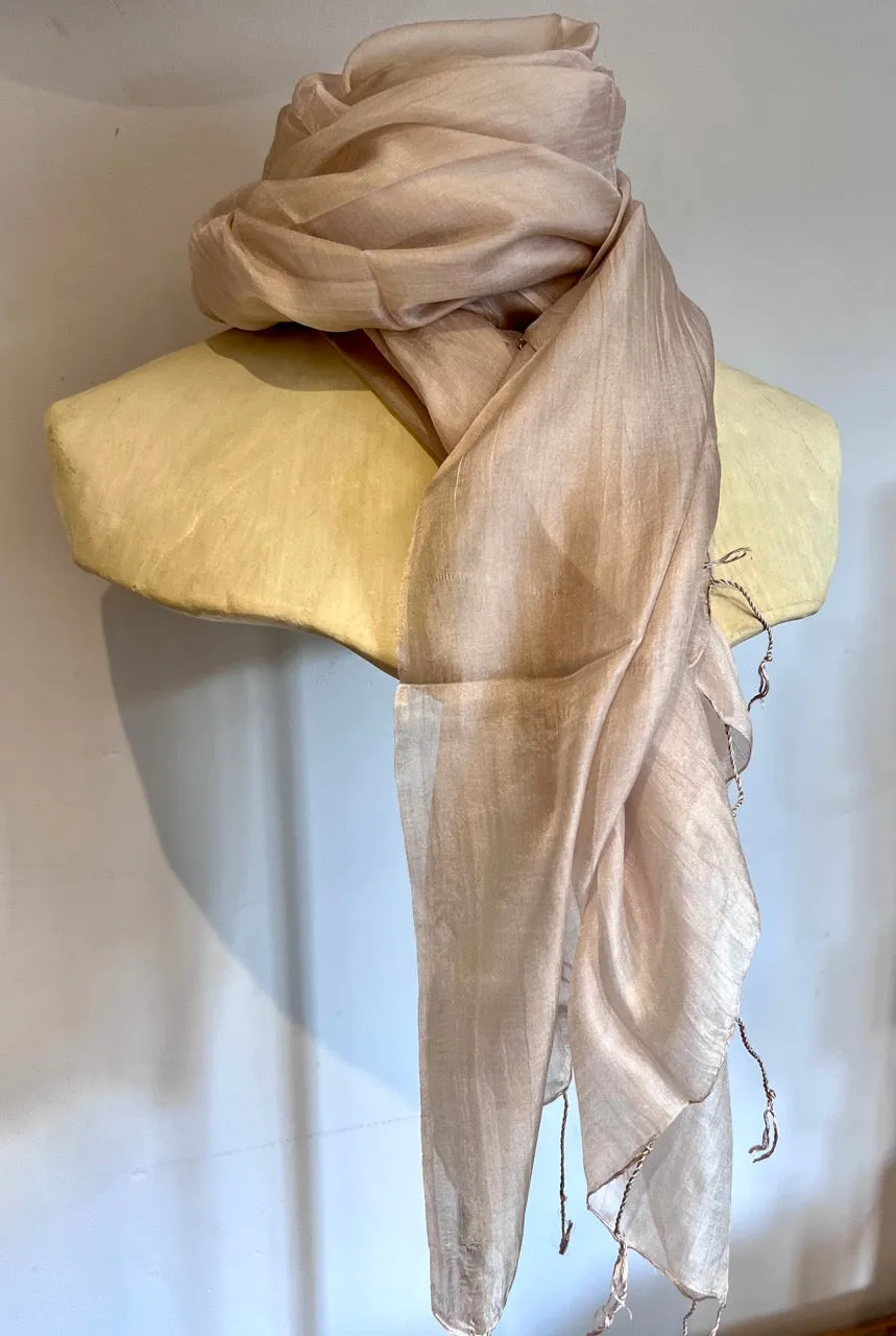 Fine Quality Silk Scarf | Oyster