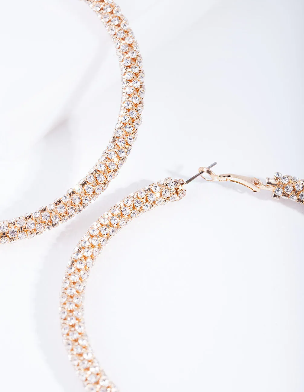 Gold Large Diamante Cup Chain Hoop