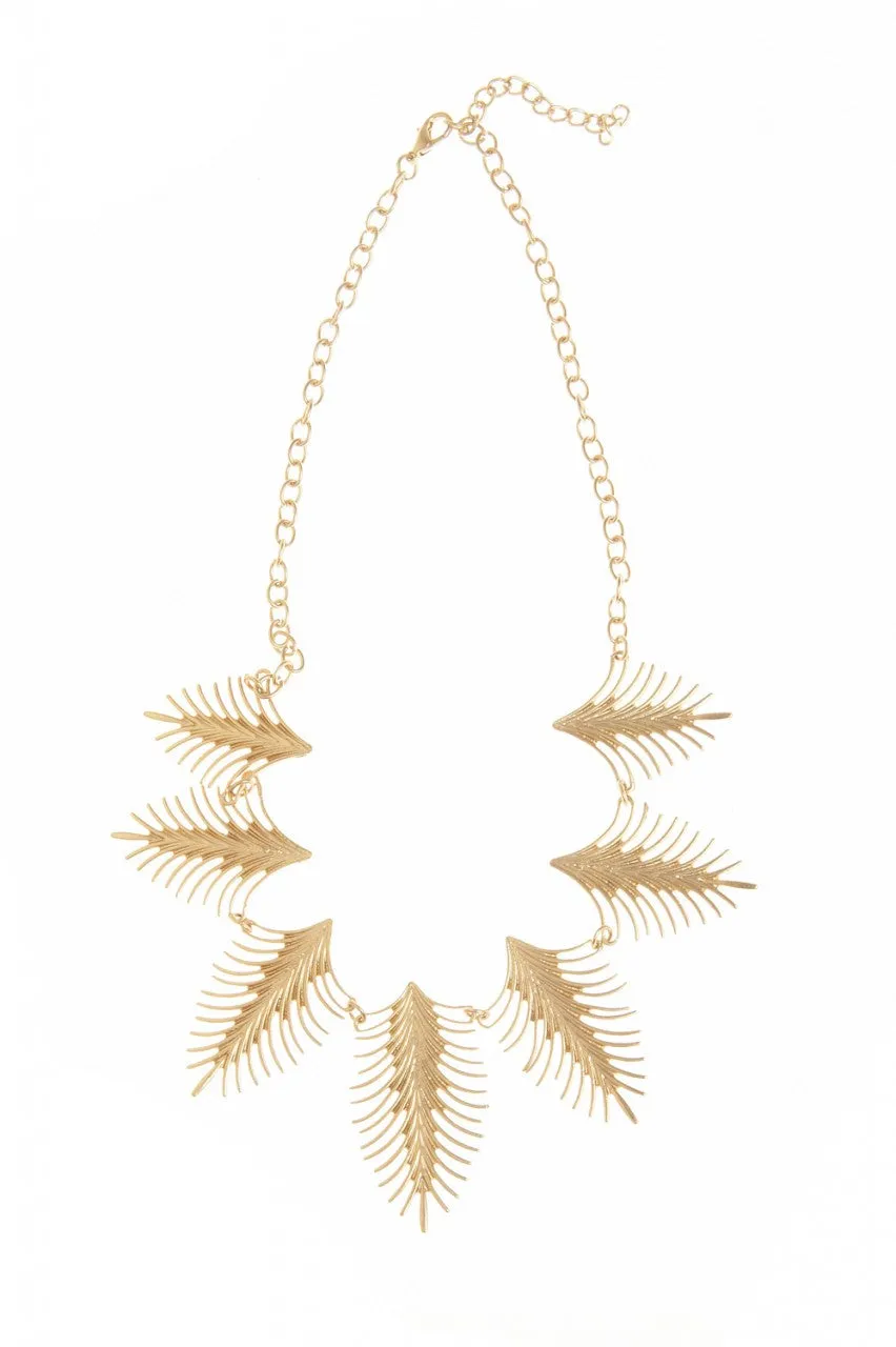 Gold Leaf Statement Necklace