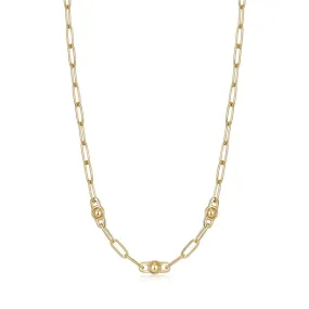 Gold Orb Link Chunky Chain Necklace