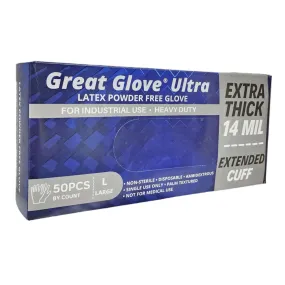 Great Glove Extra Thick 14 Mil Blue Latex Industrial Gloves