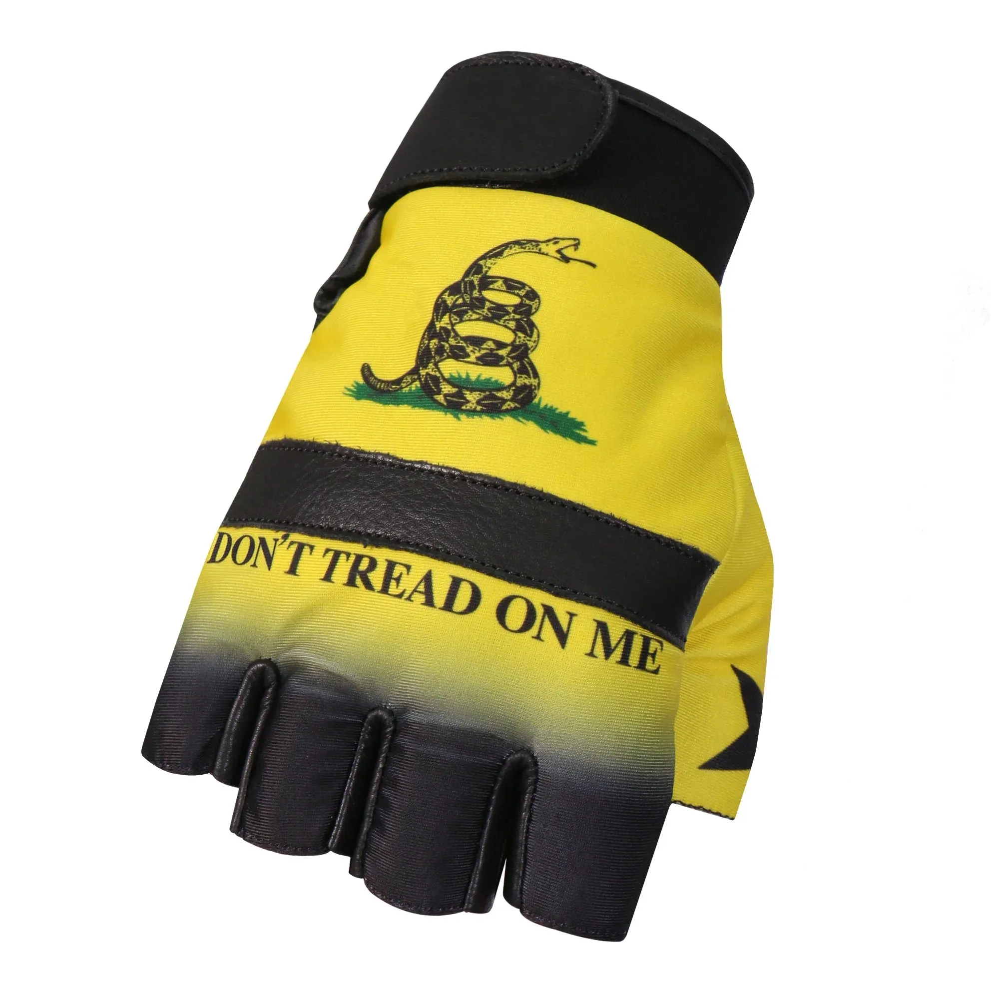 GVM3011 Leather Don't Tread On Me Fingerless Gloves