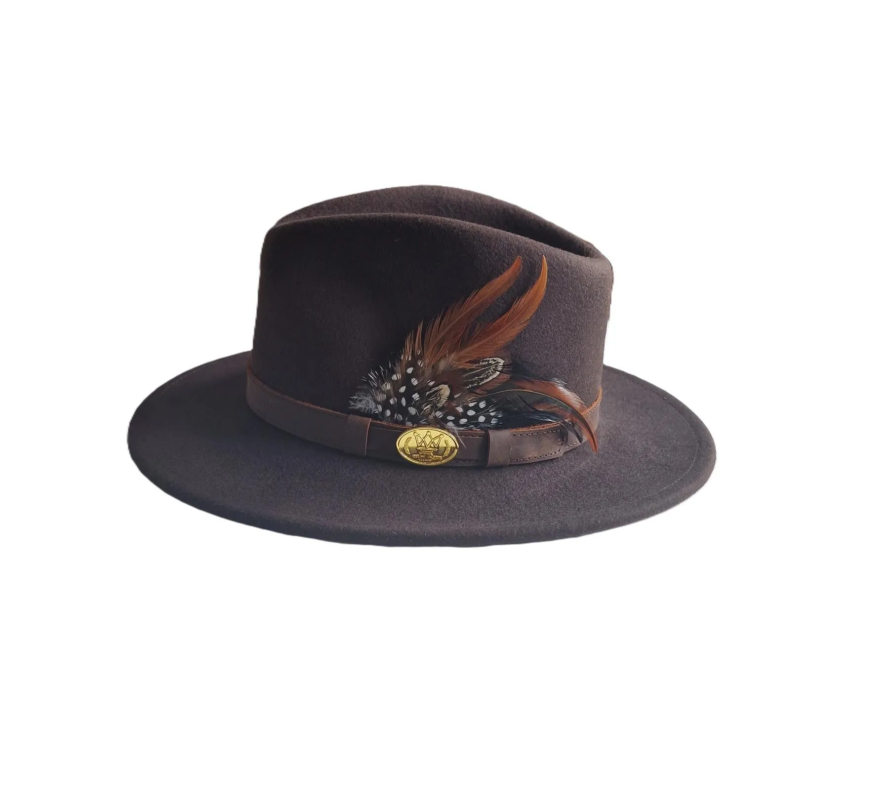 Hazy Blue Mens Ladies Hat Fedora Wide Brim Wool Hat