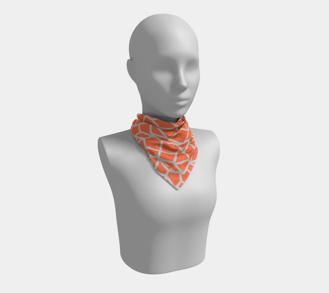 Insook Hwang's art_Scarves Net#2_graye line_orange