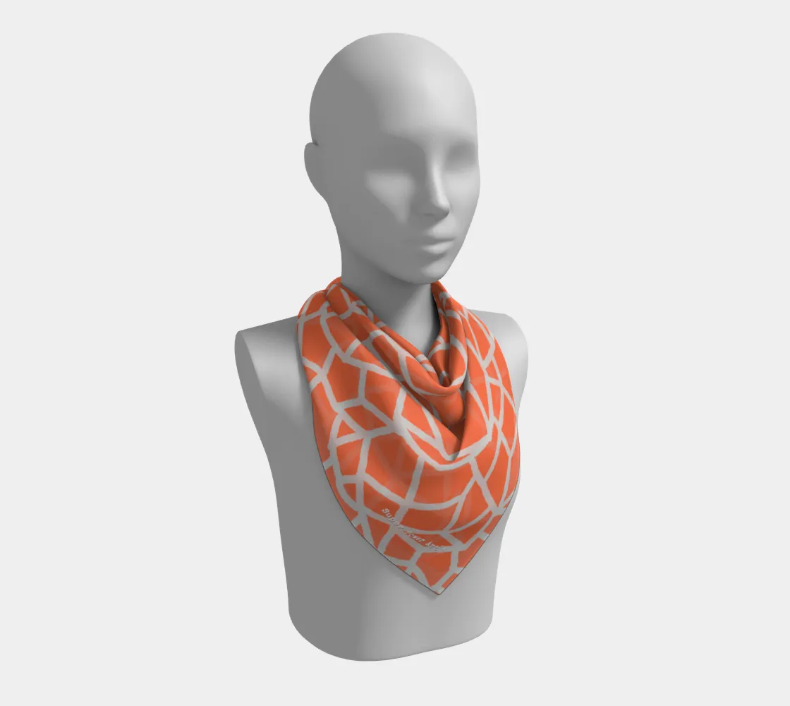 Insook Hwang's art_Scarves Net#2_graye line_orange