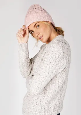 IrelandsEye Luxe Aran Hat | Pink Mist