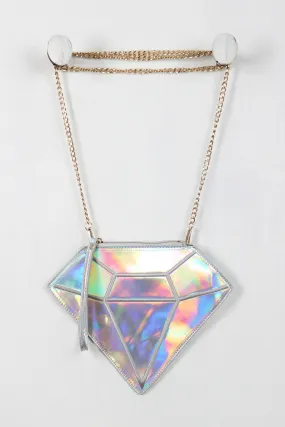 Iridescent Outlined Diamond Mini Bag