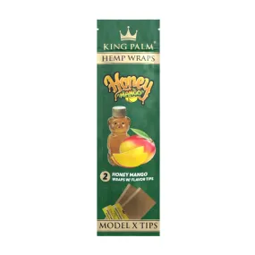 King Palm -  Hemp Wraps   Tips - Honey Mango - Pack of 2