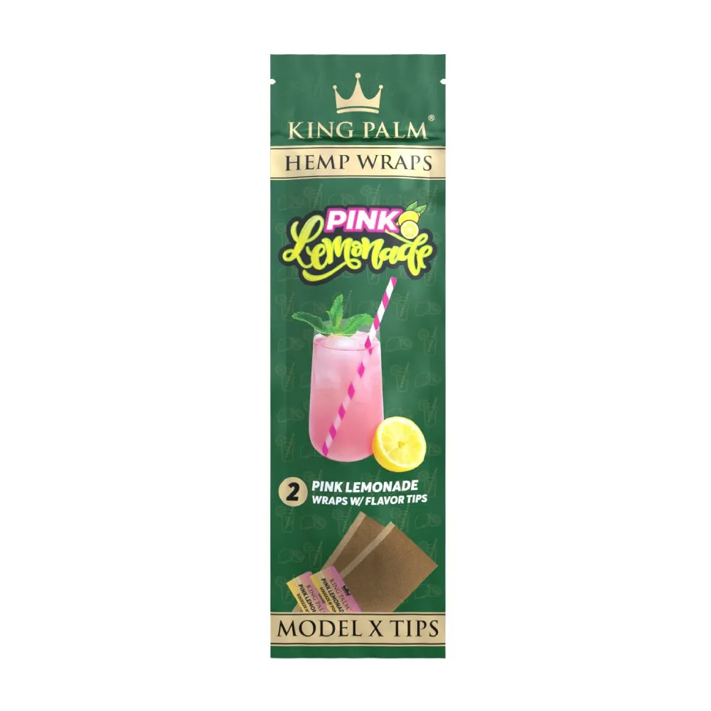 King Palm - Hemp Wraps   Tips - Pink Lemonade - Pack of 2