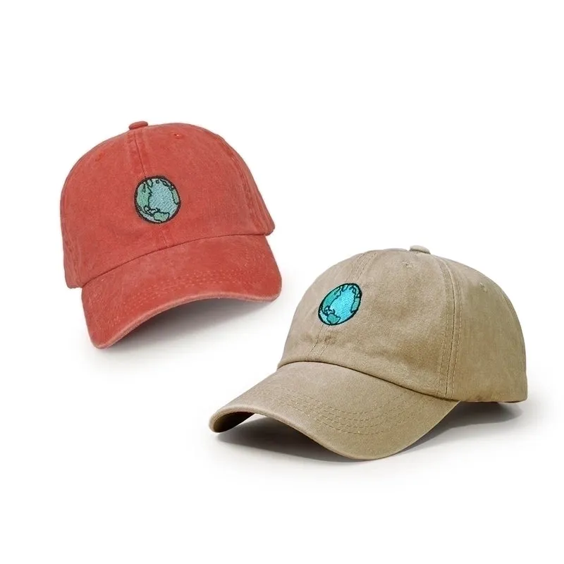 Korean Embroidered Earth Wide-brimmed Baseball Cap Wholesale