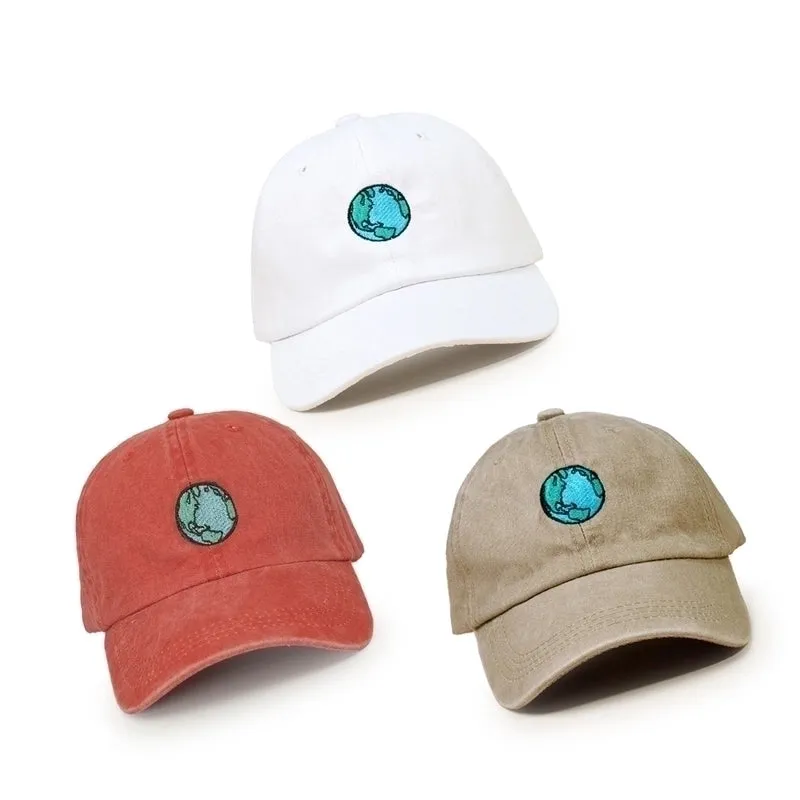 Korean Embroidered Earth Wide-brimmed Baseball Cap Wholesale