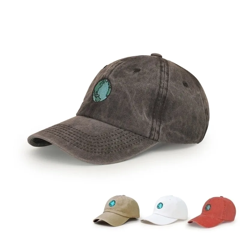 Korean Embroidered Earth Wide-brimmed Baseball Cap Wholesale