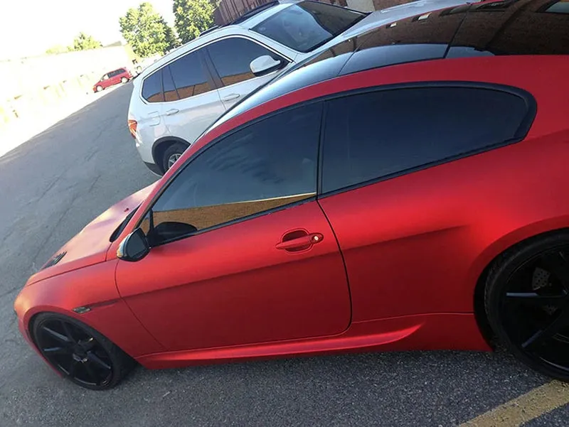 Matte Red Metallic Vehicle Wrap Film