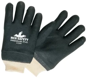 MCR Safety Black Sandy PVC Knit Wrist Interlock