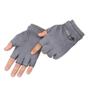 Men's Winter Warm Suede Fingerless Gloves