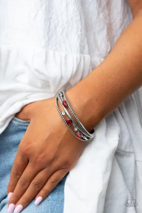 Paparazzi Bracelet ~ Bonus Bling - Red